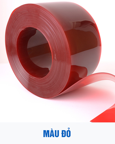 Cuộn màng rèm pvc trong mềm màu đỏ