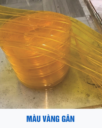 Cuộn màng rèm pvc trong mềm vàng gân