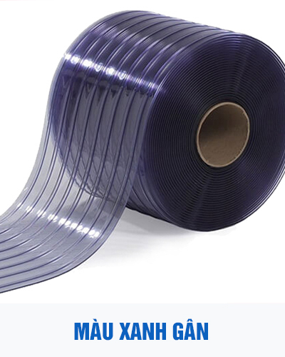 Cuộn màng rèm pvc trong mềm xanh gân