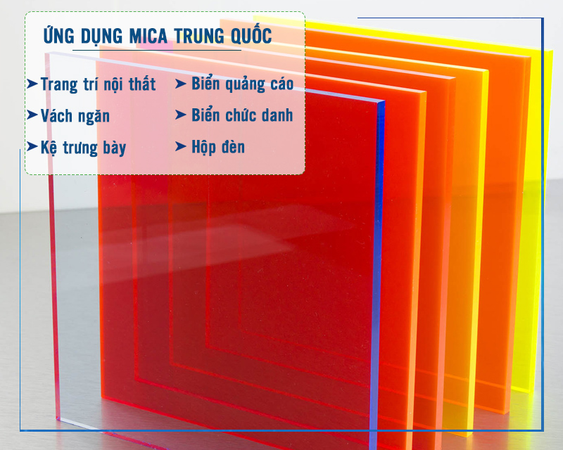 Ứng dụng tấm Mica Trung Quốc