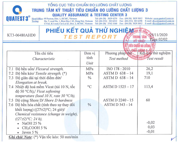 Tấm nhựa HDPE bản test