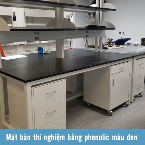 Mặt bàn làm bằng tấm nhựa Phenolic màu đen