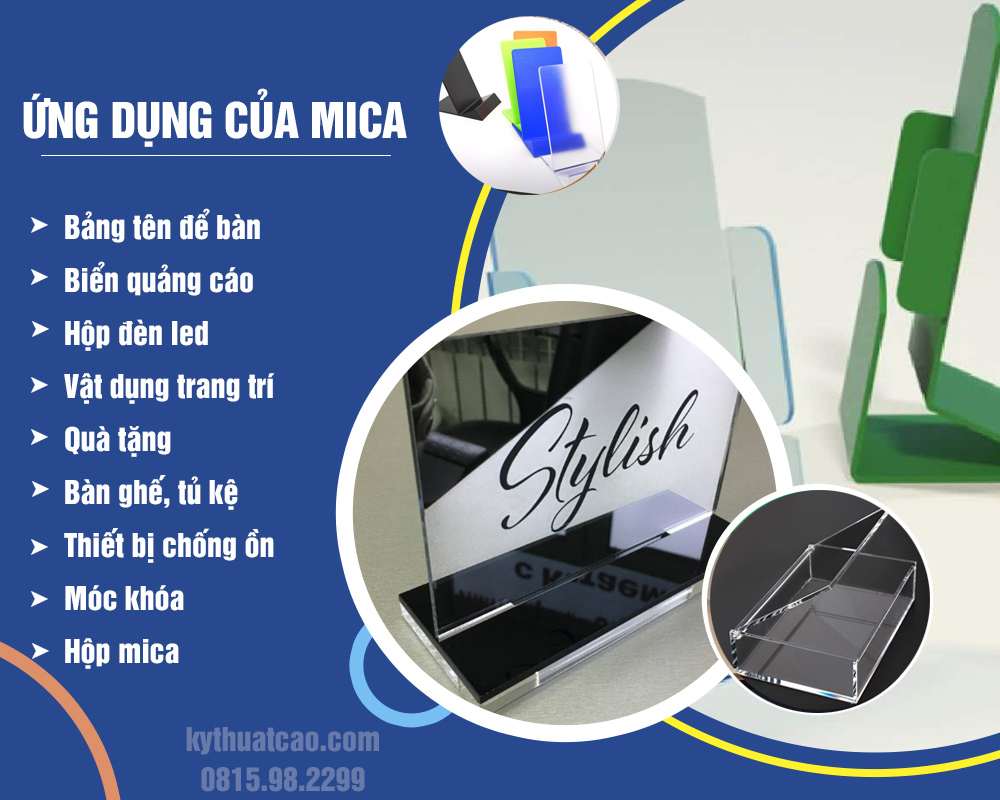 Ứng dụng tấm mica Đài Loan