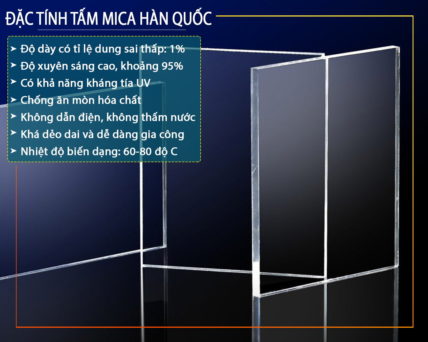 Đặc tính tấm mica Hàn Quốc