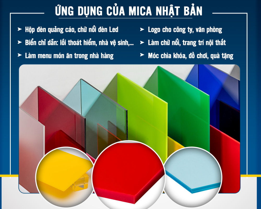 Ứng dụng tấm mica Nhật Bản