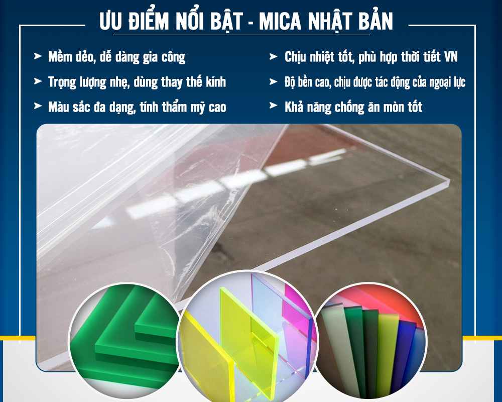 Ưu điểm tấm mica Nhật Bản
